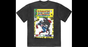 Marvel Captain America - Cap VS The Panther Comic Cover Heren T-shirt - L - Zwart