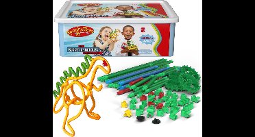 Spaghetteez - 200 Stuks Box - Flexibele Bouwstaafjes - Speelgoed 5,6,7,8 Jaar Jongens en Meisjes- Constructie Speelgoed- Montessori Speelgoed- Educatief Speelgoed