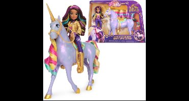 Unicorn Academy - Sophia & Regenboog Lichtmagie Wildstar - Modepop met Interactieve Eenhoorn met licht geluid en muziek