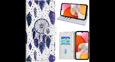Hoesje geschikt voor Samsung Galaxy A14 Bookcase met dromenvanger print