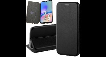 Hoesje geschikt voor Samsung Galaxy A05s - Screenprotector Volledig Dekkend Glas - Wallet Book Case Zwart