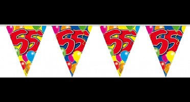 Folat Vlaggenlijn - 2x - plastic - 10 meter - 55 jaar - verjaardagsversiering - buiten decoratie