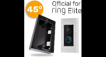Made For Ring Elite - 45° Hoekbeugel wig voor slimme camera deurbel // Zwart Kunststof // Inclusief schroeven