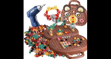 Montessori Gereedschapskist - Gereedschapskoffer - Kidstafel - Educatief Speelgoed - Fijne Motoriek - Sensorisch Speelgoed - Boormachine Speelgoed - Puzzlecraft Bear