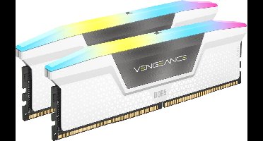 Corsair Vengeance RGB - Geheugen - DDR5 - 32 GB: 2 x 16 GB - 288-PIN - 6000 MHz / PC5-48000 - CL30 - 1.40V - Intel XMP 3.0 - wit