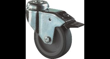 Zwenkwiel 50mm Gegalvaniseerd Rubber Blauw/Grijs Loopvlak+Glijlager - Max 50 Kg - 1520734