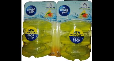 Ambi Pur - Lemon & Manderin - 5 in 1 - Toiletblok - Toiletverfrisser - Navulling - Voordeel Set 6 stuk