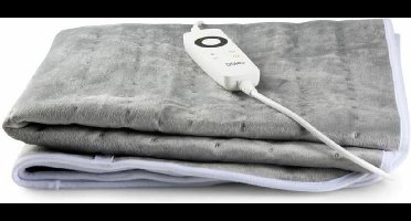 DOMO DO641ED Elektrische Deken - 80 x 150 cm - 1 Persoons - Warmtedeken - 6 Standen - Timer - Flanel Fleece - Grijs