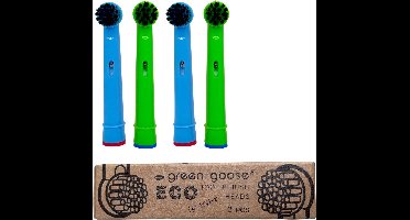 green-goose® Oral B Houtskool Opzetborstels voor Kinderen - 4 Kleuren - 4 Borstels