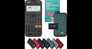 Casio fx-83GT X incl. beschermhoes Turkoois & vakboek (64 pagina's, DIN A5) – Wetenschappelijke rekenmachine – Smart Set
