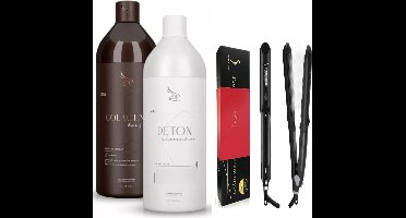 ZAP Colageno dos fios Braziliaanse keratinebehandeling 2x1L + Professionele Steam Styler vermogen 30W temperatuur 80-230C/450F