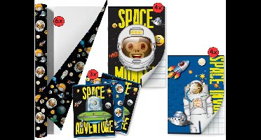 Emoij - Space Monkey - Back to School Schoolpakket - Kaftpapier Voor Schoolboeken En Schriften