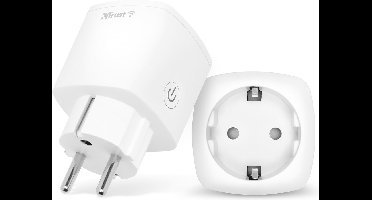 Trust Smart WiFi Stekker Duo Pack – Slimme Stopcontacten – App & Spraakbesturing – Energie Besparend - WiFi 2.4 GHz - 3000W - Wit
