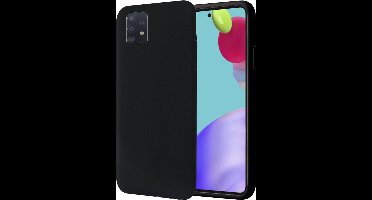 Hoesje geschikt voor Samsung Galaxy A52s - Matte Back Cover Microvezel Siliconen Case Hoes Zwart