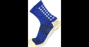 Gripsokken voetbal blauw kids - sportsokken - grip - one size - anti blaren - compressie - prestatieverhogend - tennis - hardlopen - handbal - sporten - fitness - tennissokken