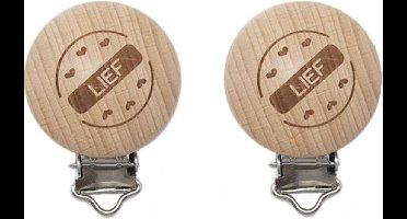Durable 2 x houten speenkoordclip 30mm LIEF