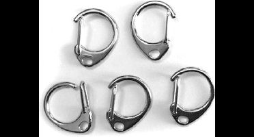 Clasp, Platinum, 18 x 23 mm, 5 pcs