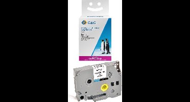 Labeltape G&G 14954 Compatibel vervangt Brother TZe-241 Tapekleur: Wit Tekstkleur: Zwart 18 mm 8 m