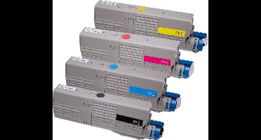 Set 4x ABC huismerk toner geschikt voor Oki ES5432 ES5442 ES5463 ES5473