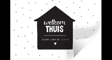 Muurstickers - Sticker Folie - Spreuken - 'Welkom thuis, home sweet home' - Quotes - Huis - 30x20 cm - Plakfolie - Muurstickers Kinderkamer - Zelfklevend Behang - Zelfklevend behangpapier - Stickerfolie