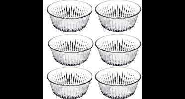 Pasabahce IJcoupes/IJsjes/Dessert serveer schaaltjes - set 6x stuks - bewerkt glas - 330 ml