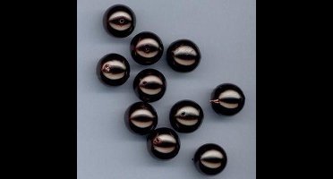 Hobby & Crafting Fun - Glasparels - 15 stuks - 12mm - Bruin
