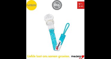 Medela Baby Speenkoord Fopspeenhouder Gebruiksvriendelijke clip universele pasvorm - Soft Blue