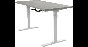 OrangeLabel S1 Desk Wit onderstel / Blad Oxyd maat 120x80cm. Slinger zit/sta uitvoering