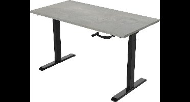 OrangeLabel S1 Desk zit/sta met slinger. Zwart metalen onderstel en blad 120x80 Oxyd. Hoogteverstelling 68.5 t/m 116.5cm.