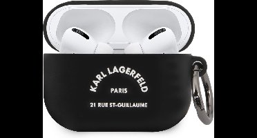 Karl Lagerfeld Airpods Pro Case - Zwart - White RSG Logo - Silicone