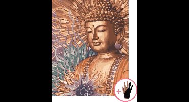 HobbyMania Schilderen Op Nummer Volwassenen Buddha Boeddha Spiritueel – 40x50 cm - Inclusief Tekenhandschoen - Paint By Number Volwassenen