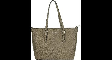 Flora & Co Grote Schoudertas / Handtas Dames - Saffiano - Nora - Donker Groen