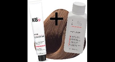 KIS haarverfset - 6T Middel tabak  - haarverf & waterstofperoxide