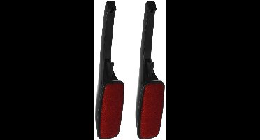 Benson Kledingborstel - 2x - zwart/rood - inklapbaar - 33 cm - ontpluizer - pluizenverwijderaar