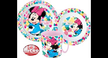 Disney Minnie Serviesset - Mok 350 ml - Diepe kom - Plat bord - 3 stuks - Feel Good - Tafelset - Voor verjaardagen en feestjes - Voor kinderen - Voor meisjes