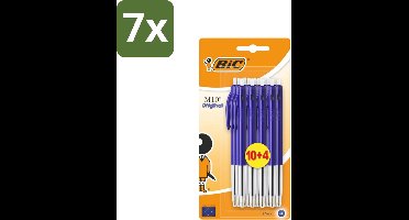 7 x BIC - M10 Original - Balpennen met Kliksysteem - Blauw - 1 mm Punt - 14 Pennen - Balpen - Schrijfset - Balpen Set - BIC M10 - Balpen Blauw