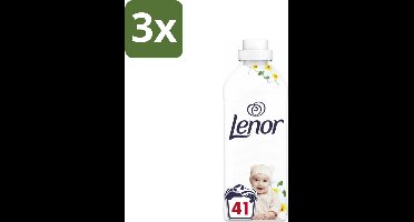 3 x Lenor - Wasverzachter - Gevoelig - Milde Geur - 41 Wasbeurten - Wasverzachter - Gevoelige Huid - Hypoallergenisch - Frisheid - Zachtheid