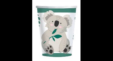 RIETHMULLER - 8 Koala Kartonnen Bekers 250 ml voor Verjaardag