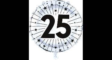 Folieballon zilver 25 jaar jubilium - Signature Years - Verjaardag Feestje Versiering Feestdecoratie Decoratie Ballon Folie