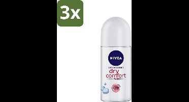 3 x Nivea - Deodorant - Roller - Dry Comfort - 48 Uur Lang Werkend - 50 ml - NIVEA Deodorant Roller - Anti-Transpirant - 48 Uur Bescherming - Zweetbestendig - Geurloos