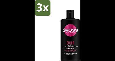 3 x Syoss Color Shampoo - Shampoo - Kleurbehoud - 440 ml - Kleurbehoud Haar - Gekleurd Haar - Highlights - Kleurvervanging - Salonkwaliteit Shampoo