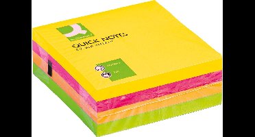 Q-CONNECT Quick Notes, ft 76 x 76 mm, 320 vel, geassorteerde neonkleuren