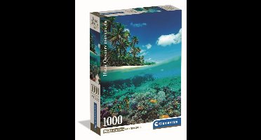 Clementoni Puzzel 1000 Stukjes – Tropisch Strand & Onderwaterwereld – Palmbomen, Koraalrif en Tropische Vissen – Kleurrijke Seascape Legpuzzel – Voor Volwassenen & Tieners – Premium Kwaliteit