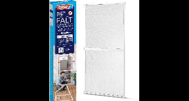 tesa INSECT STOP FALT Aluminum Frame for Doors - opvouwbaar verstelbaar frame, hor, wit - 80 x 170 cm tot 100 x 220 cm