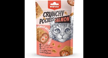 Wanpy - Crunchy pockets - Zalm - Kattensnack - Knapperige snacks met zachte vulling van zalm met kaviaar