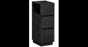 Van Elmont Zwart Nachtkastje - Nachtkastje - Houten spaanplaat - MDF - 30 cm x 25 cm x 65 cm - 45,4 kg Max. belasting - 4,5 kg Ladecapaciteit