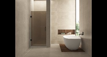 Less nisdeur 700 x 2000 x 8 mm nano vintage brons glas/mat zwart