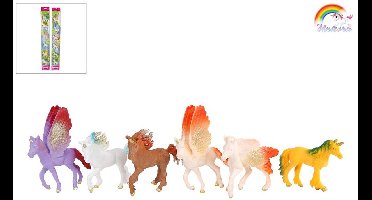 Unicorn eenhoornfiguren - 6 stuks van 9 cm - Magisch speelgoed