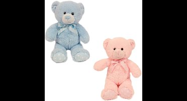 PIA Soft Toys-Set van 2 Pluche Beer Knuffels 2 ass. 20 cm blauw - roze