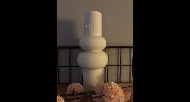 Light - Living Vaas Irissa - Keramiek - Creme - 15 x 36 x 15 cm (BxHxD)
